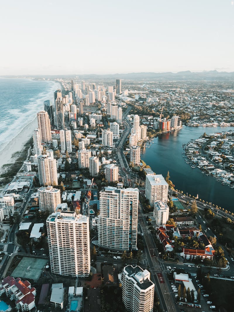 Aerial view of Gold Coast Queensland Australia
